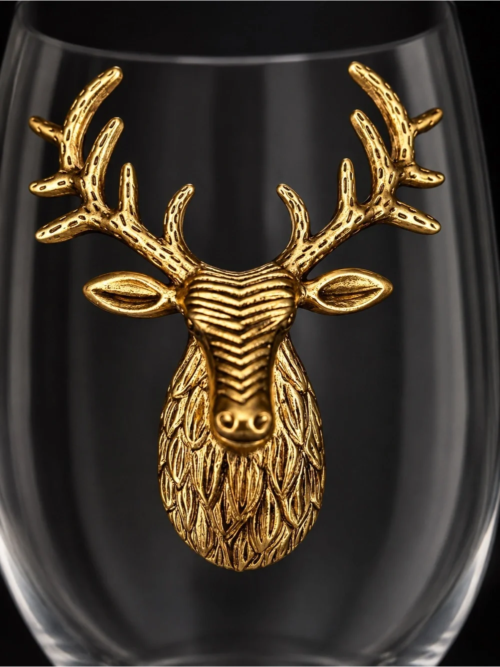 Vtg Gold Stag Stemless Barware Glasses Set of 6 – Lodge, Thanksgiving, Christmas
